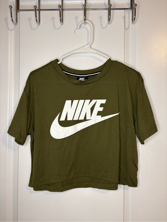 Nike Tops - Nike Olive Green Crewneck Tee with White Logo